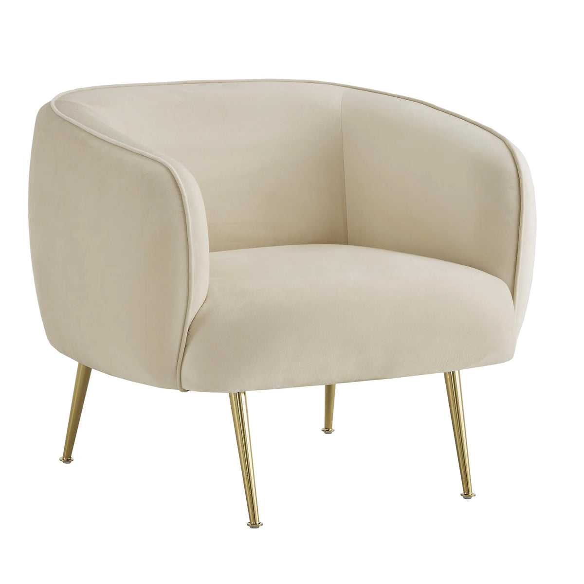 Beige Velvet Upholstered Accent Chair D944693