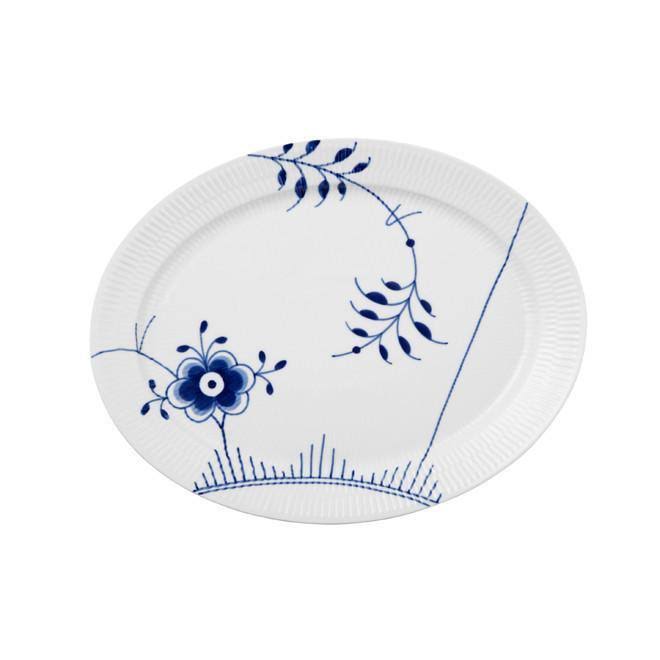 Blue Fluted Mega Oval Plate A84563