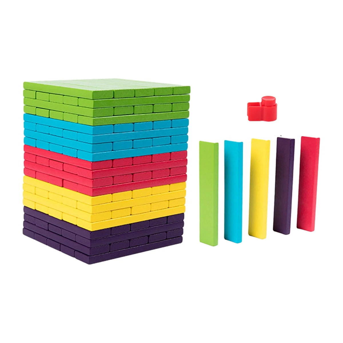 100 Pieces Wooden Stacking Blocks Building Kits Board Game R1246
