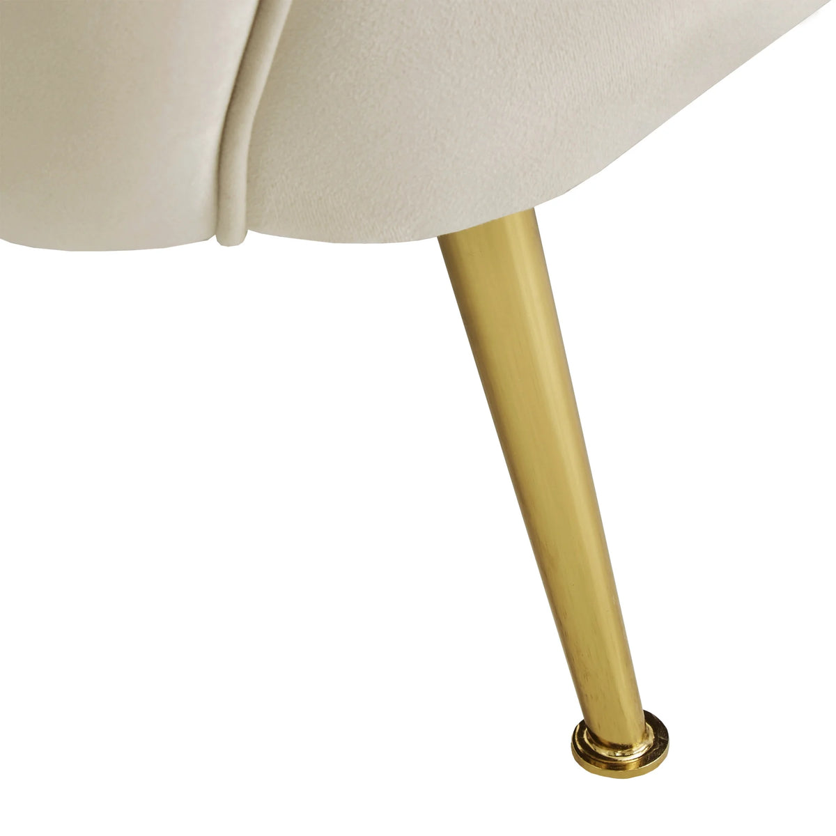 Beige Velvet Upholstered Accent Chair D944693