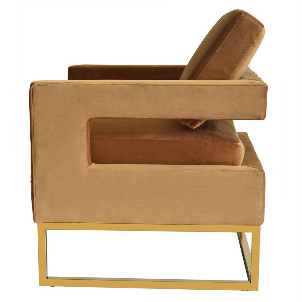 Velvet & Stainless Steel Accent Chair A3456