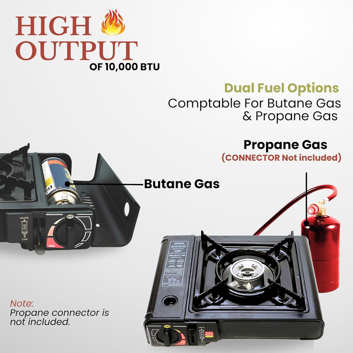 10,000 BTU Portable Dual Fuel Butane Propane Stove X6633