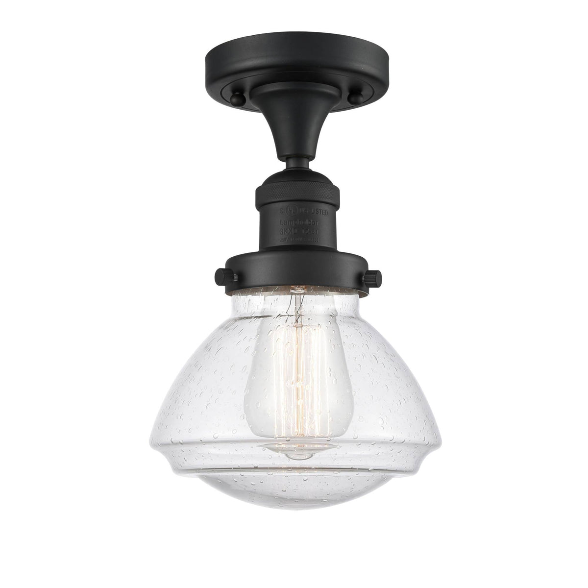 1 Light Semi-Flush Mount Matte Black Q754067
